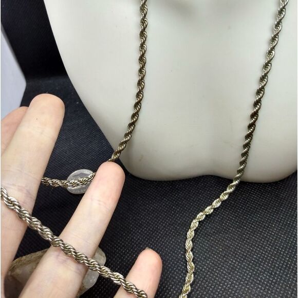 Classy rope chain silver necklace - Picture 2 of 2